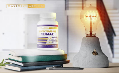 Maximum Slim Lion's Mane & DMAE Capsules – Memory & Focus Support (60 Caps)