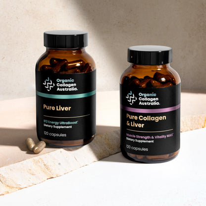 Organic Collagen Australia Pure Collagen & Liver Capsules – 120 Capsules
