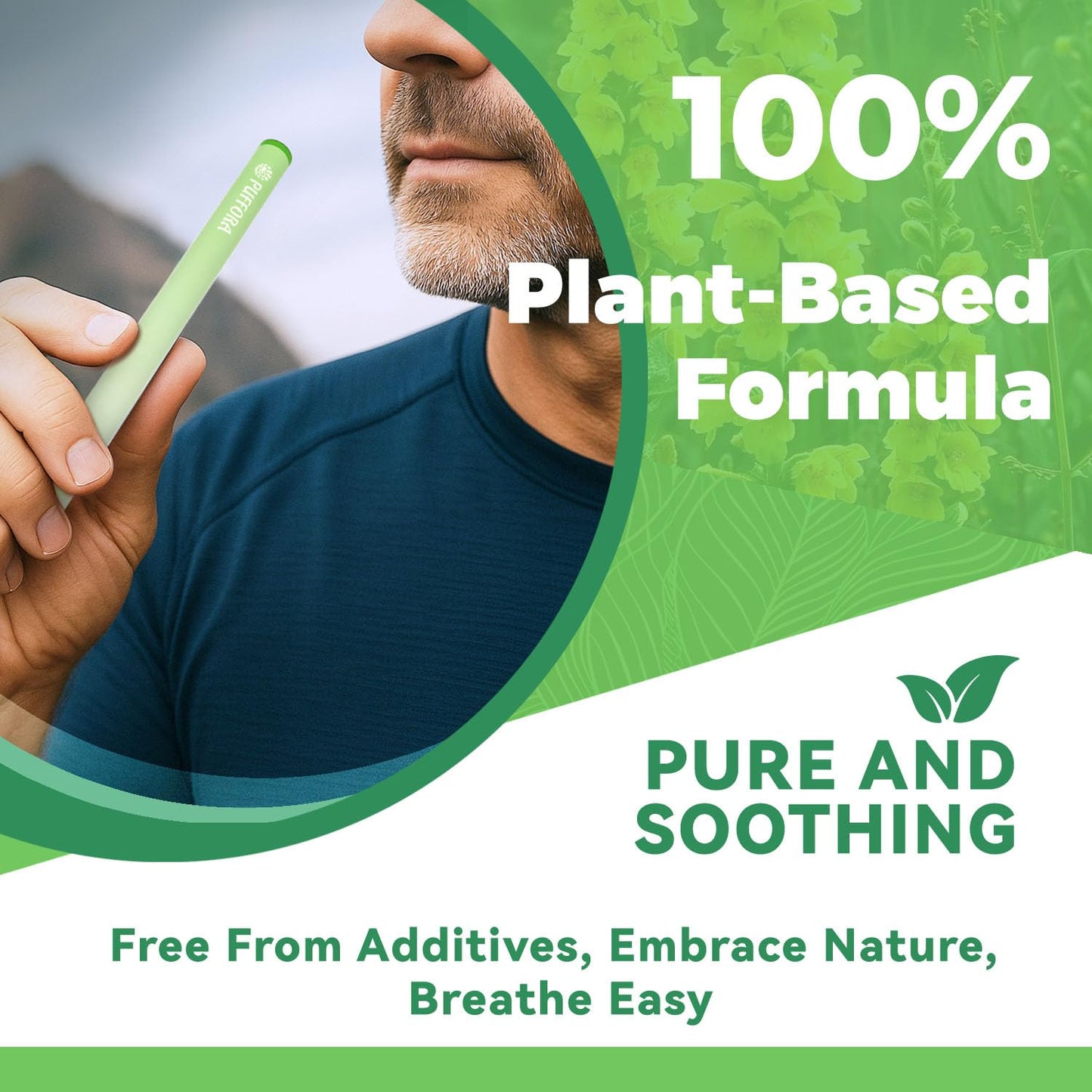 Herbal Diffuser Pen for Respiratory Wellness - Plant-Based Mullein & Mint