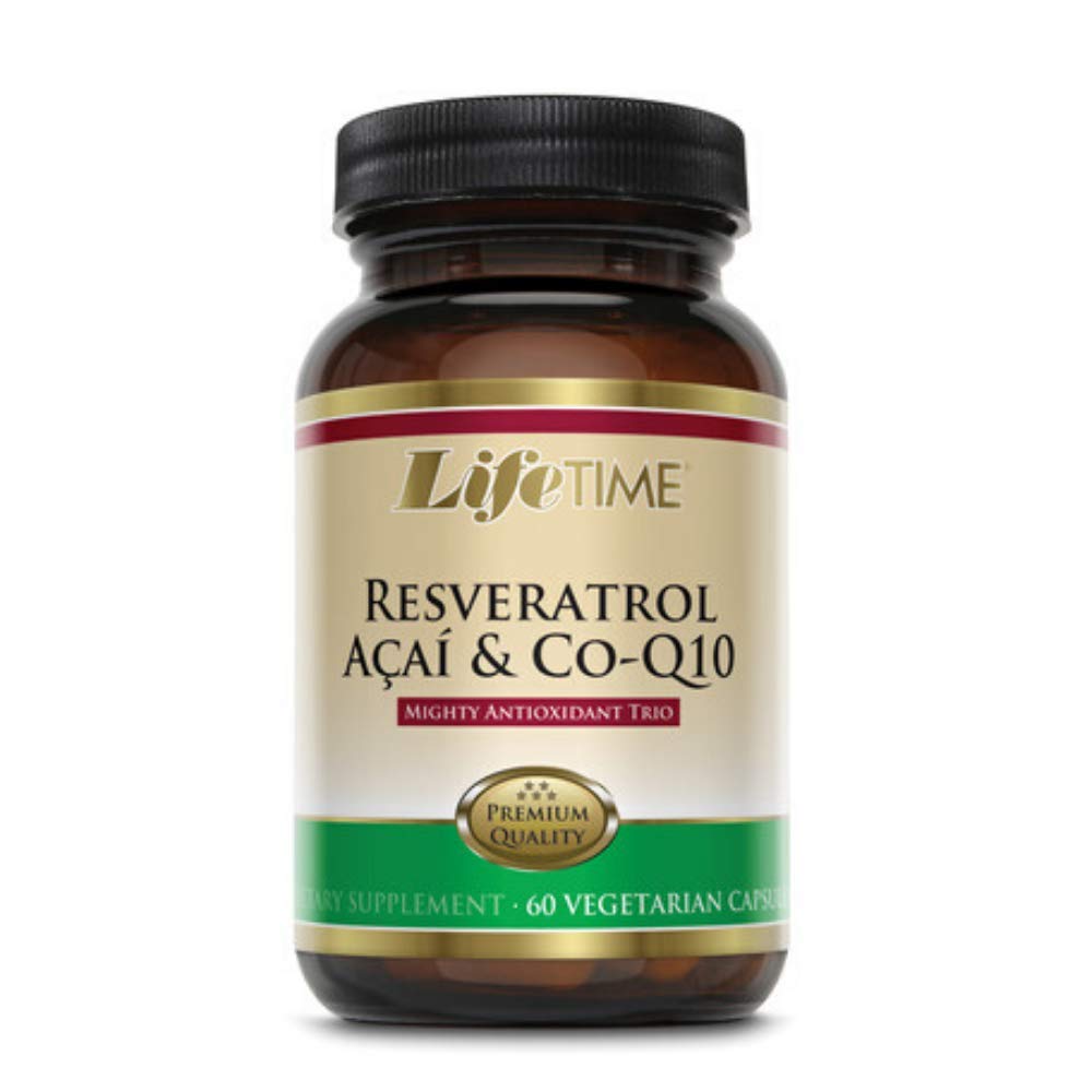 LIFETIME Resveratrol, Acai & CoQ10 – Veg Cap (Glass Bottle) 60 Count