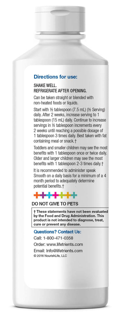 Lifetrients Speak+D Smooth Orange Vanilla – 15.2 oz | Pediatrician-Formulated Support for Children with Special Nutritional Needs