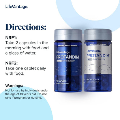 LifeVantage Protandim Dual Synergizer NRF1 + NRF2 Activators – Cellular Energy & Healthy Aging (60 NRF1 + 30 NRF2 Caps)