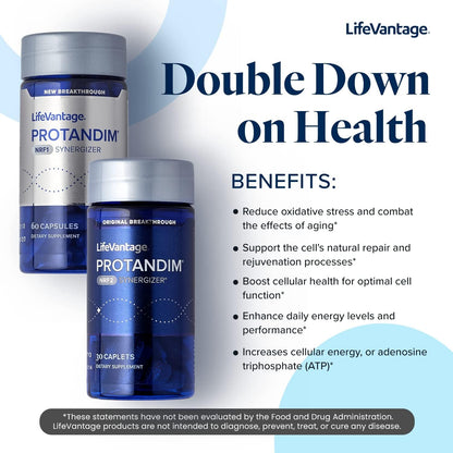 LifeVantage Protandim Dual Synergizer NRF1 + NRF2 Activators – Cellular Energy & Healthy Aging (60 NRF1 + 30 NRF2 Caps)