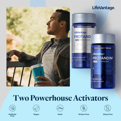 LifeVantage Protandim Dual Synergizer NRF1 + NRF2 Activators – Cellular Energy & Healthy Aging (60 NRF1 + 30 NRF2 Caps)