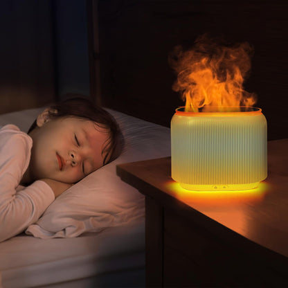 LIFFY Essential Oil Diffuser - Fireplace Flame, LED Mood Lights & Quiet Humidifier