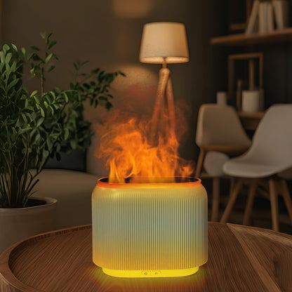 LIFFY Essential Oil Diffuser - Fireplace Flame, LED Mood Lights & Quiet Humidifier