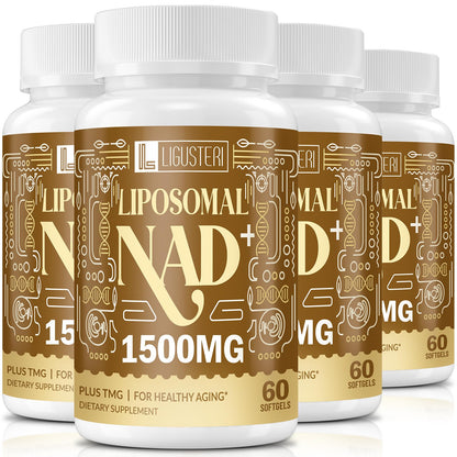 LIGUSTERI 1500 mg Liposomal NAD+ with TMG | NAD+ Supplement for 98%+ Absorption, Energy, Longevity & Aging Defense - 240 Softgels