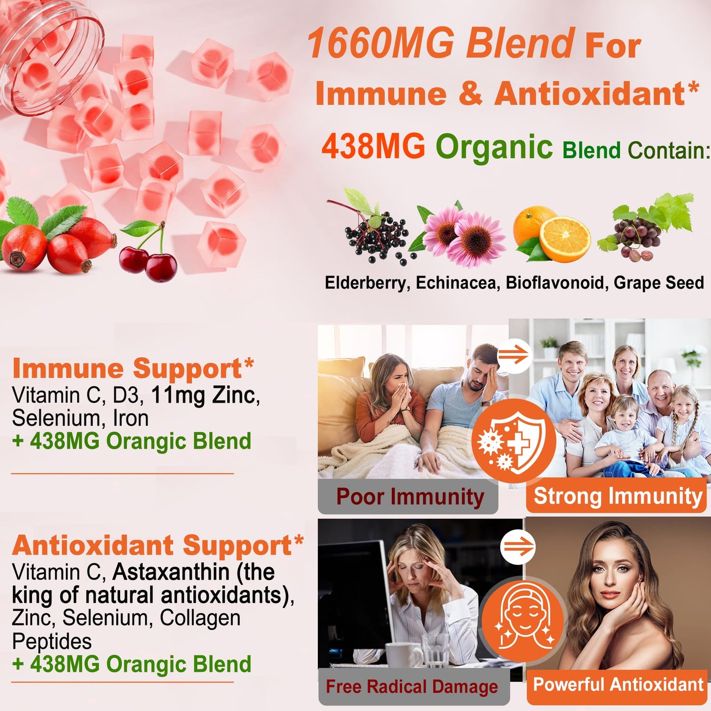 LILICARE Liposomal Vitamin C 1000mg Gummies – Immune Support, Organic, Sugar Free, 2-Pack