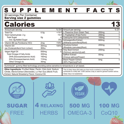 LILICARE Sugar Free Ashwagandha Mood Gummies – Calm Support, Vegan, 120 Count
