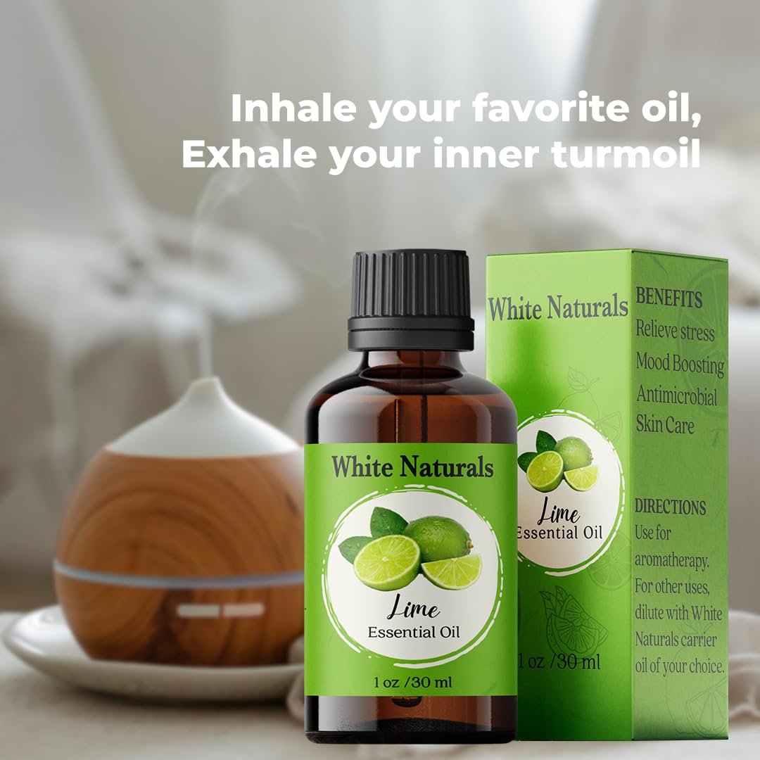 White Naturals Lime Essential Oil – 100% Pure & Cold-Pressed (1oz)