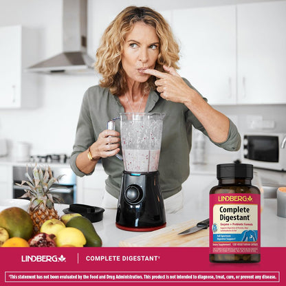 Lindberg Complete Digestant Multi-Enzyme Formula with Pancreatin & Betain Hydrochloride, 120 Capsules