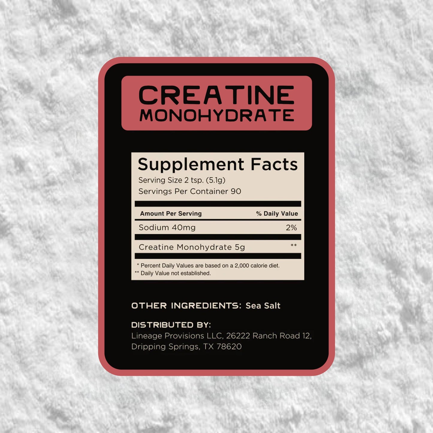 Lineage Provisions Micronized Creatine Monohydrate with Sea Salt – Micronized Creatine Powder for Training & Performance | 90 Servings