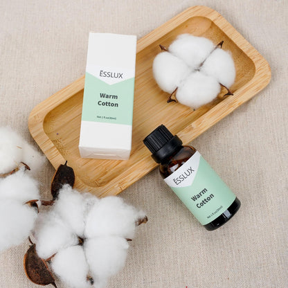 Warm Cotton Fragrance Oil - ESSLUX Aromatherapy Essential Oils for Diffuser, Soap, Candle Making, Massage & Home Fragrance (30 ml)