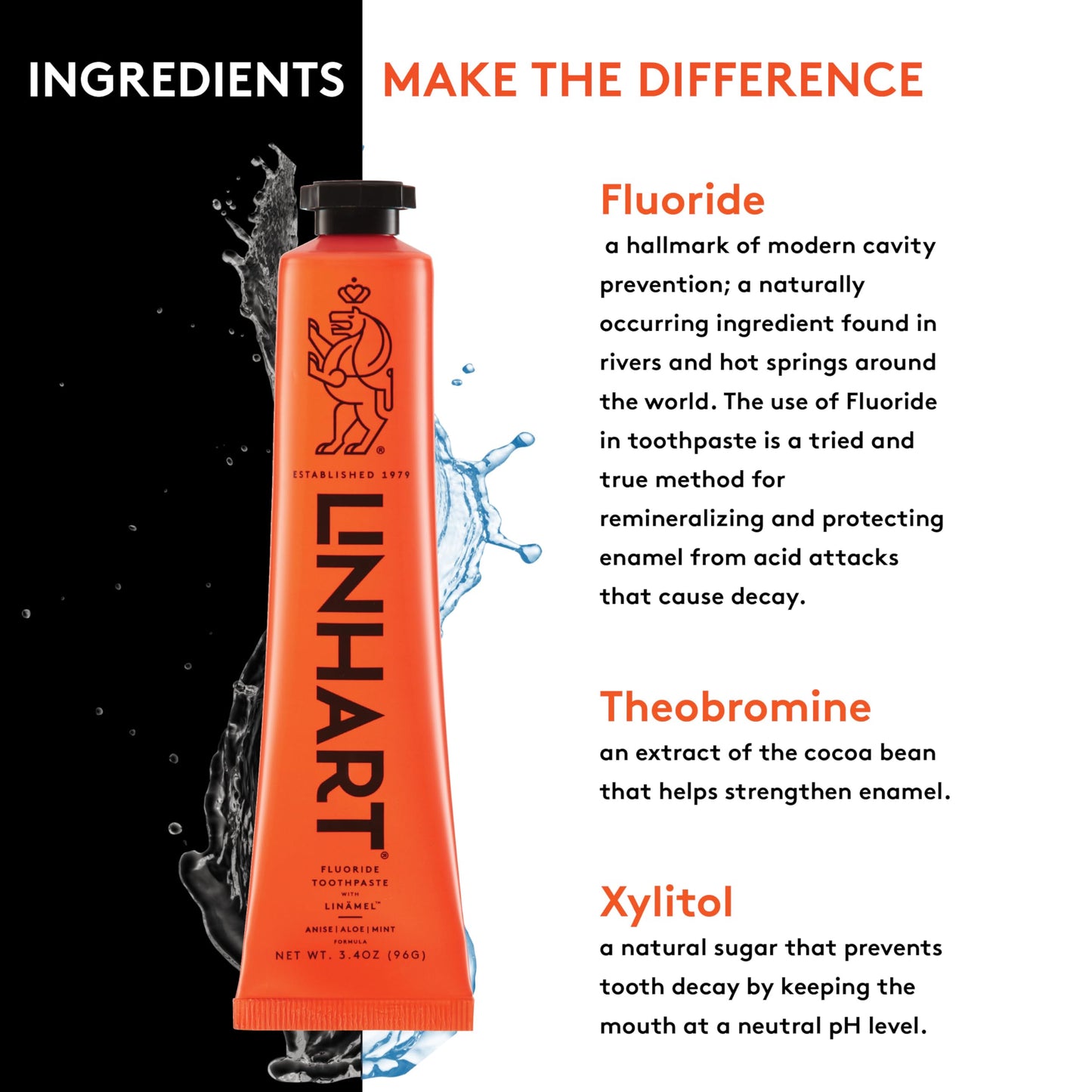 LINHART Travel Toothpaste – Teeth Whitening, Mint Flavor, 3-Pack, 1 Ounce Each