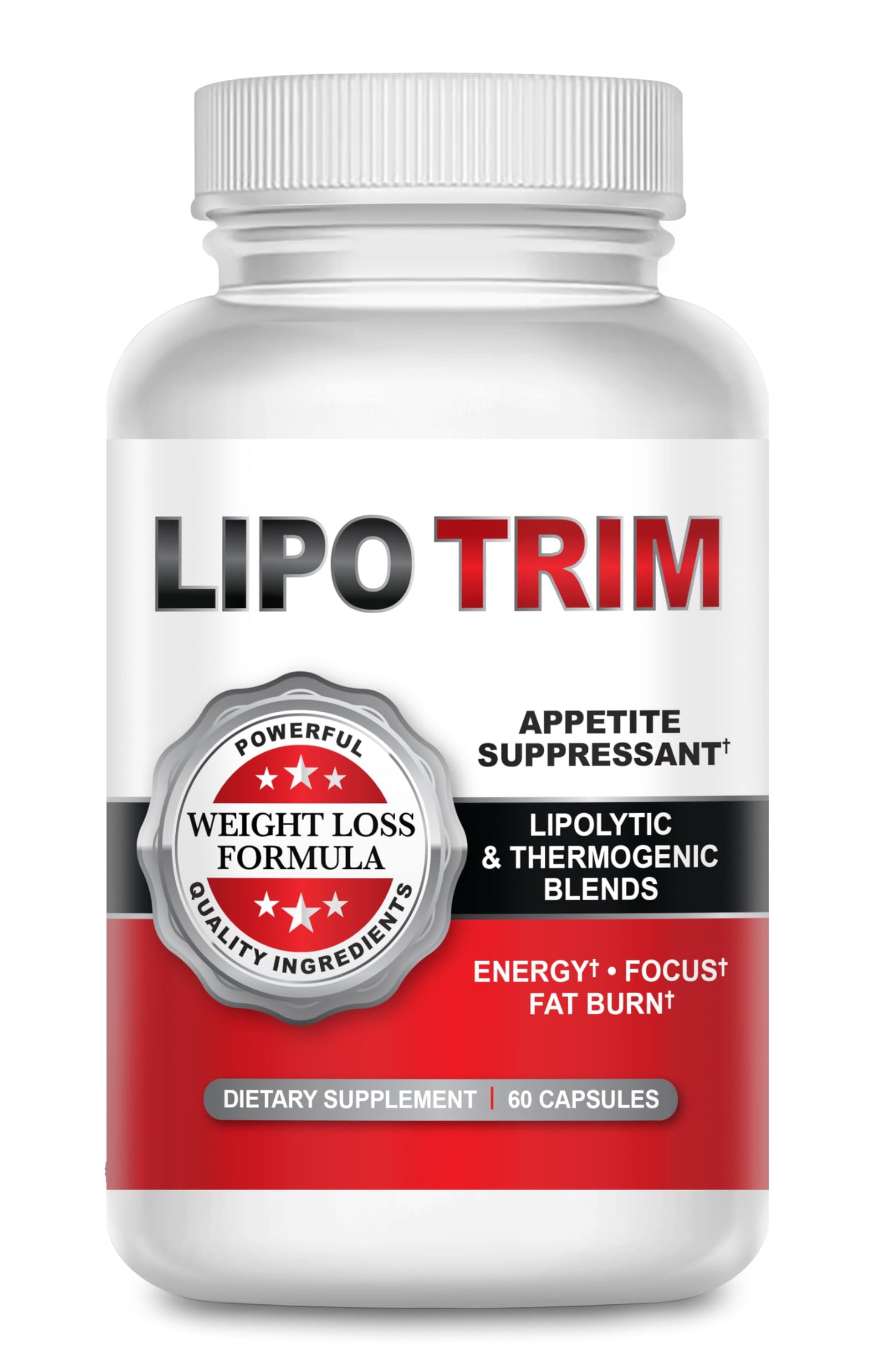 Lipo Trim - Advanced Lipogenic Thermogenic Diet Pills – Boost Energy, Focus, and Fat Loss – 60 Capsules
