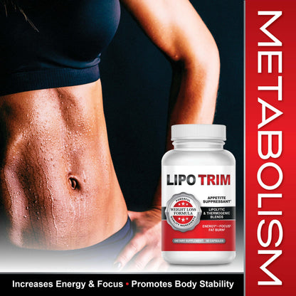 Lipo Trim - Advanced Lipogenic Thermogenic Diet Pills – Boost Energy, Focus, and Fat Loss – 60 Capsules