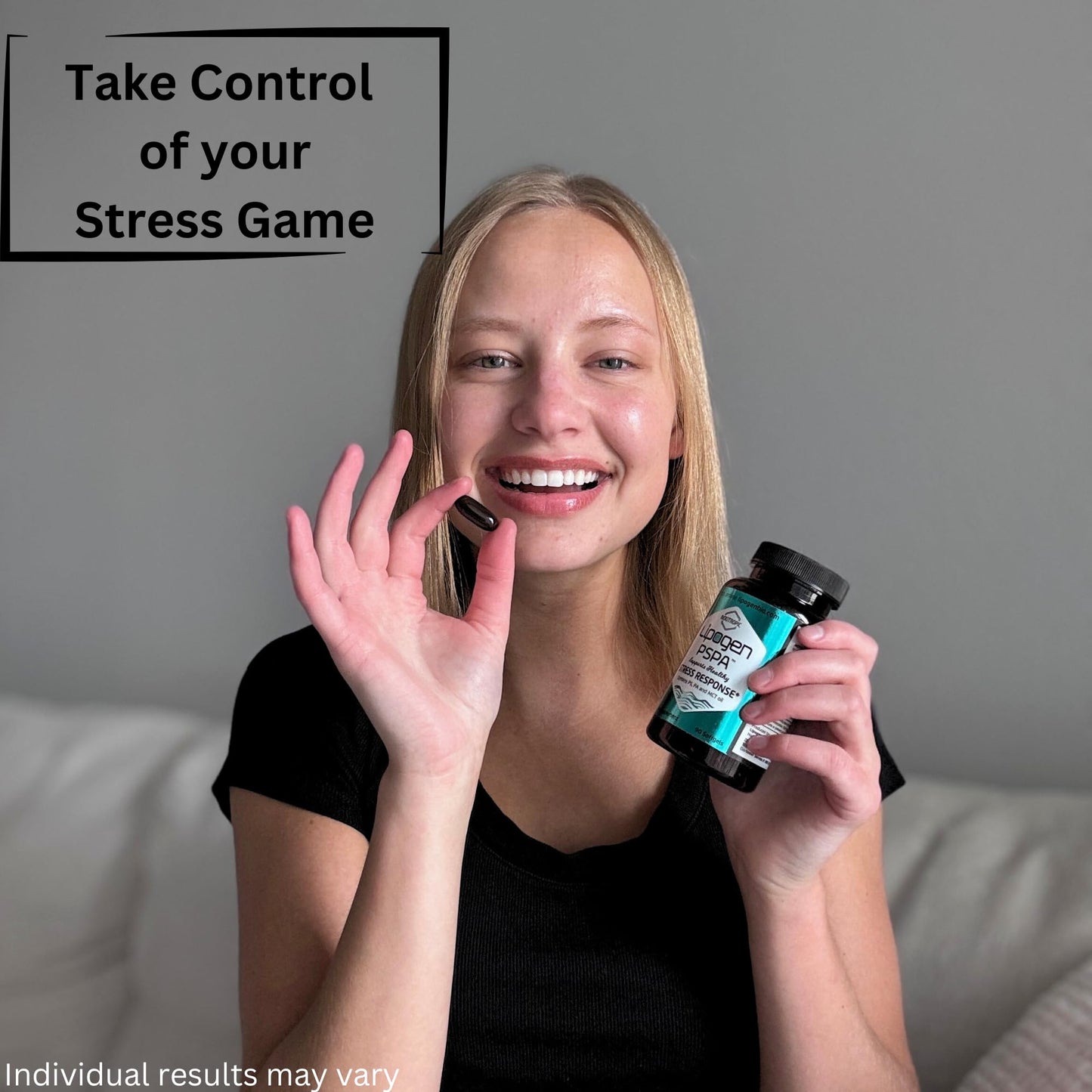 Lipogen PSPA Stress Relief Supplement and Cortisol Manager | Keeps You Calm and Relaxed | Support Immune System | Phosphatidylserine, Phosphatidic Acid: 90 softgels, 30 Days Supply
