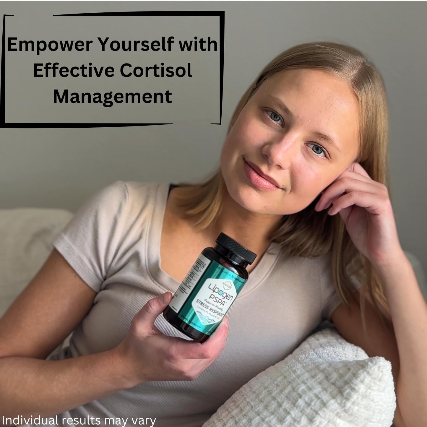 Lipogen PSPA Stress Relief Supplement and Cortisol Manager | Keeps You Calm and Relaxed | Support Immune System | Phosphatidylserine, Phosphatidic Acid: 90 softgels, 30 Days Supply
