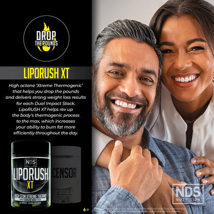 LIPORUSH NDS Dual Impact Weight Loss Stack – Thermogenic + CLA Toner