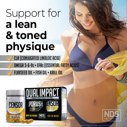 LIPORUSH NDS Dual Impact Weight Loss Stack – Thermogenic + CLA Toner