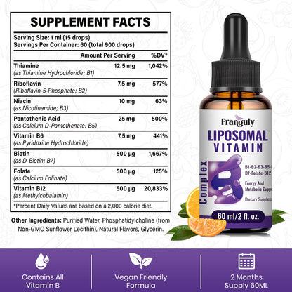 Franguly Liposomal Vitamin B Complex Liquid | High Absorption B-Complex