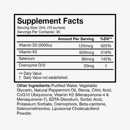 Terra Health Essentials Liposomal Vitamin D3 + K2 – Bone Health & Calcium Absorption | 1 Bottle, 30 Day Supply