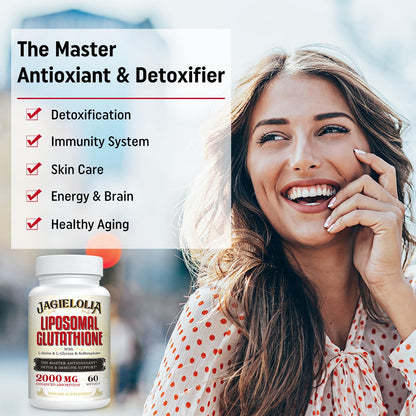 Jagielolia Liposomal Glutathione 2000 mg – L-Serine, L-Glycine & Sulforaphane | 360 Softgels