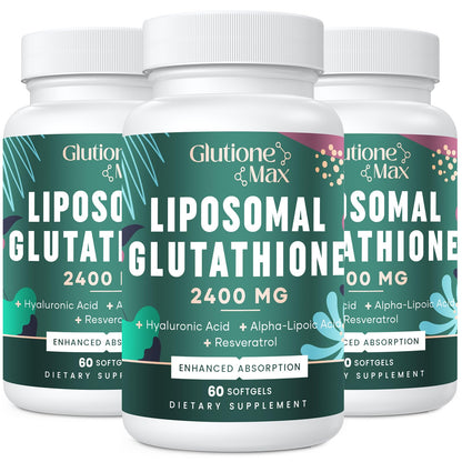 8-in-1 Liposomal Glutathione 2400 MG | High Absorption Antioxidant Formula – 180 Softgels