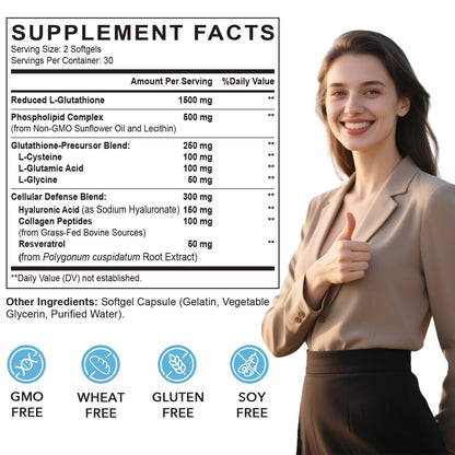 CORPORALIGHT Liposomal Glutathione Softgels | Enhanced Absorption, Immune Support & Liver Detox | 180 Softgels