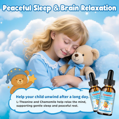 Liposomal L-Theanine Drops – Calm, Focus & Sleep for Kids & Adults | Strawberry Flavor