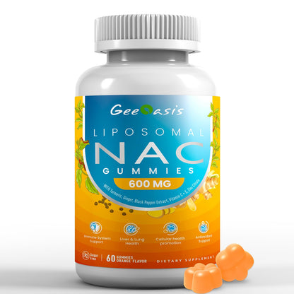 Liposomal NAC Gummies 600mg | NAC Supplement for Immunity, Liver & Lung Health | Sugar-Free Pineapple, 60 Count