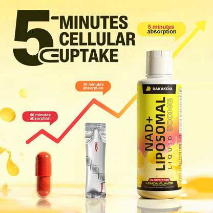 Liposomal NAD+ Liquid Supplement – Enhanced Cellular Uptake, Normal Cellular Health & Vitality (Lemon Flavor)