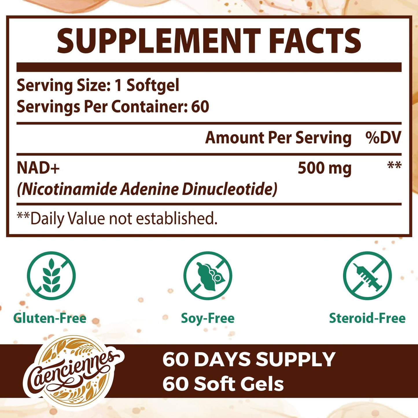 Caenciennes Liposomal NAD+ 500 mg — True NAD+ with Superior Absorption