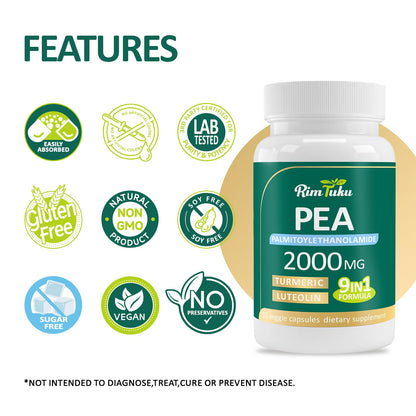 Liposomal PEA 2000mg + Luteolin 200mg + Turmeric 200mg & Fisetin 100mg - 60 Capsules