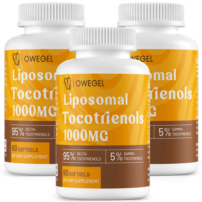 owegel Liposomal Tocotrienols 1000mg – High Bioavailability Vitamin E Tocotrienols, 60 Softgels