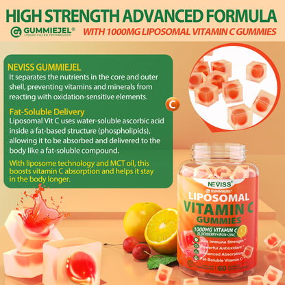 Liposomal Vitamin C 1000mg Gummies for Adults – Immune Support