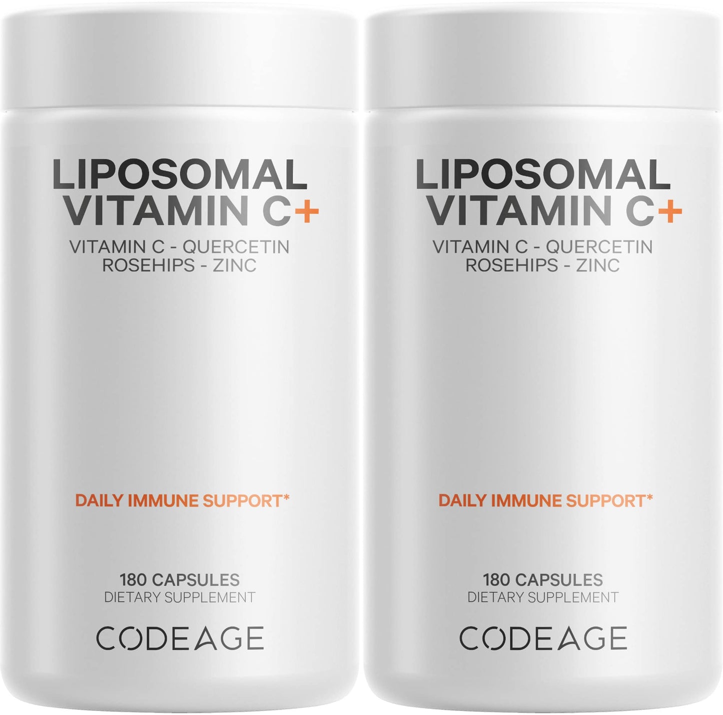 Codeage Liposomal Vitamin C 1500mg with Zinc & Elderberry – Vegan, Non-GMO, 2-Pack