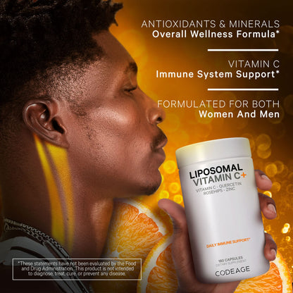 Codeage Liposomal Vitamin C 1500mg with Zinc & Elderberry – Vegan, Non-GMO, 2-Pack