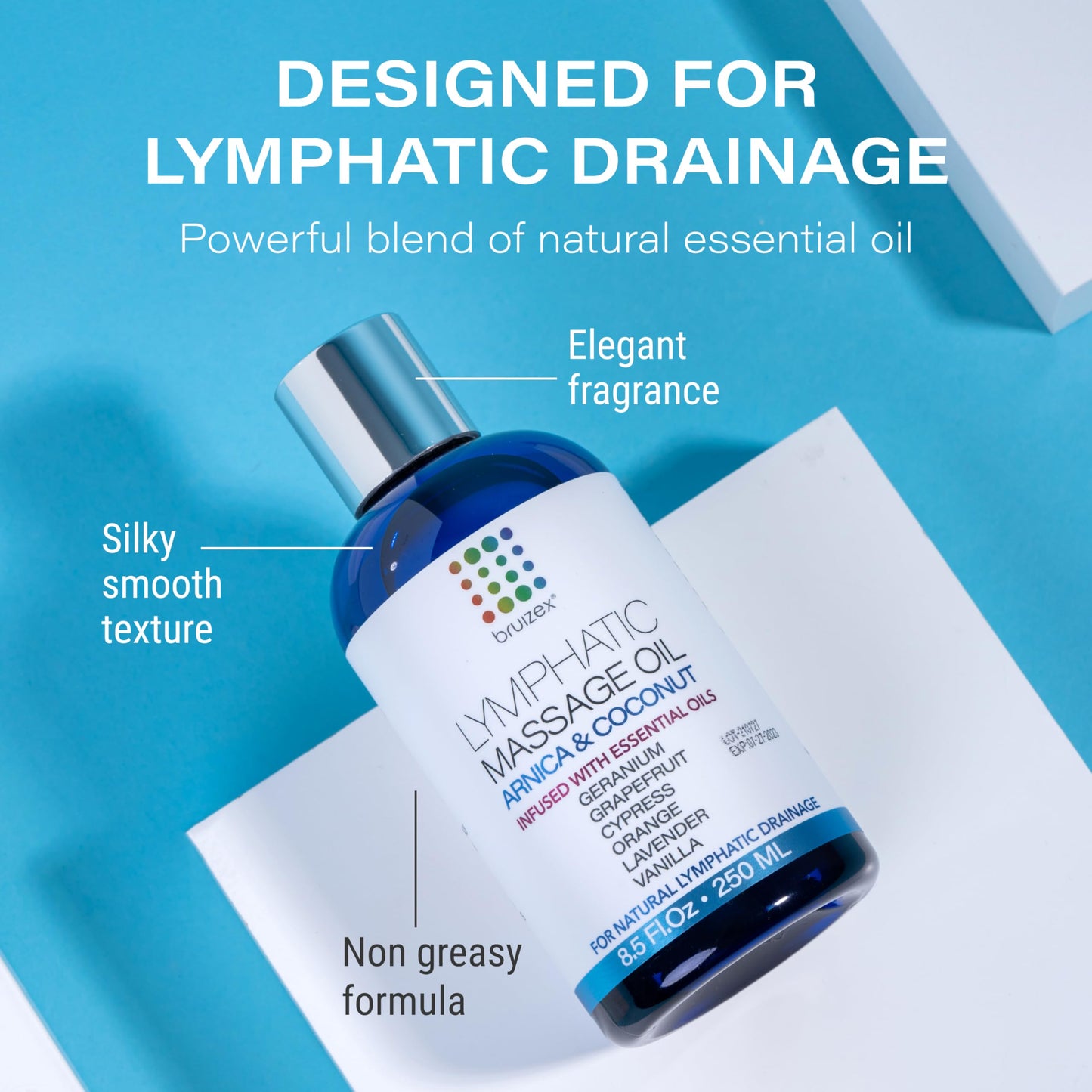 Lymphatic Drainage Massage Oil with Arnica & Coconut – Post-Surgery Recovery (8.5 oz)
