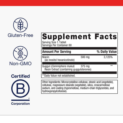 Metagenics Lipotain - Non-Flush Niacin & Guggul Extract (60 Tablets) | Supports Healthy Blood Lipids