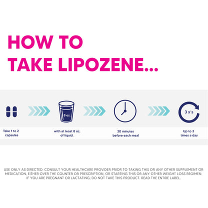 Lipozene Diet Pills – 4 Bottles (120 Capsules) Fiber-Based Appetite Control