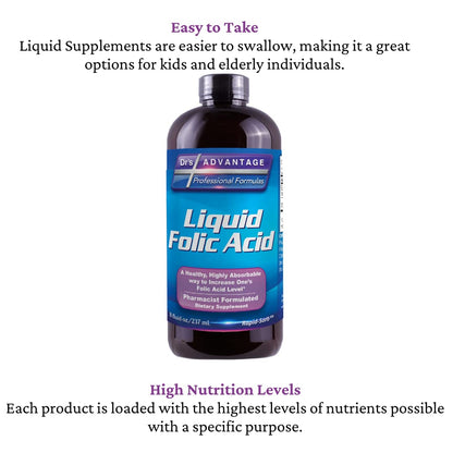 Liquid Folic Acid 800 MCG, 8 oz - Dr's Advantage