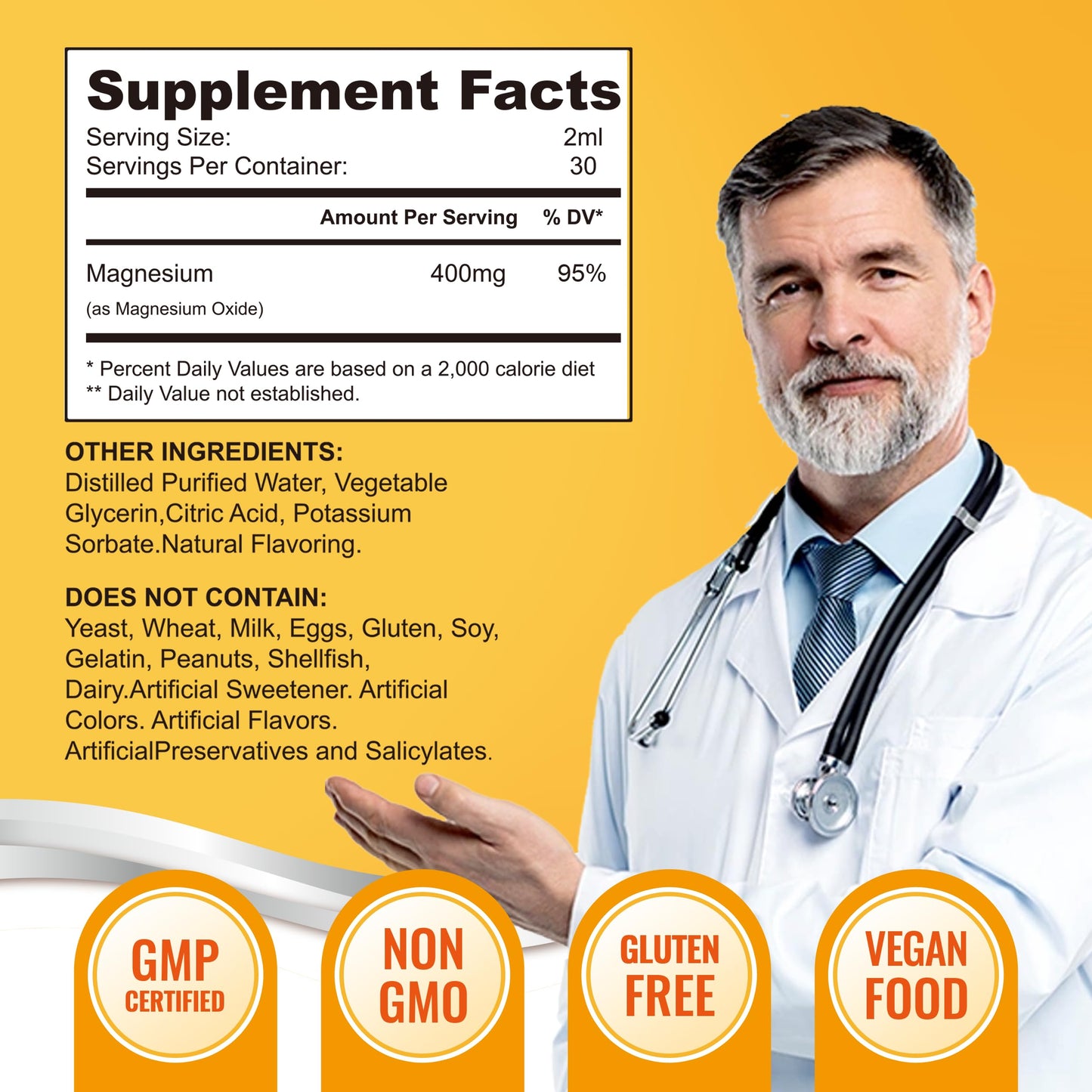 Liquid Magnesium Oxide 400mg Drops – 60ml | High-Potency Sublingual Magnesium