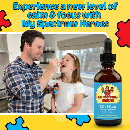 Calm & Focus Drops – Brain Support with L-theanine, GABA | My Spectrum Heroes