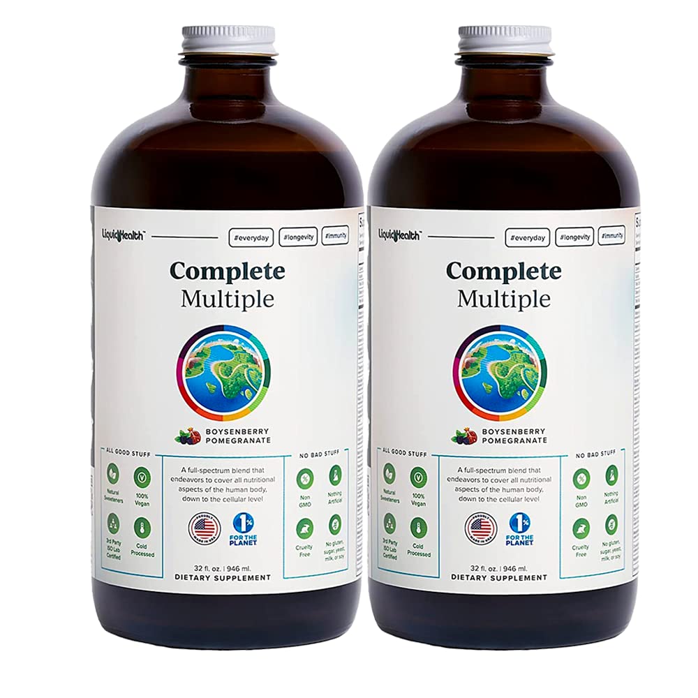 LIQUIDHEALTH Complete Multivitamin - 2 Pack | USA Made, Vegan, Non-GMO, Sugar-Free