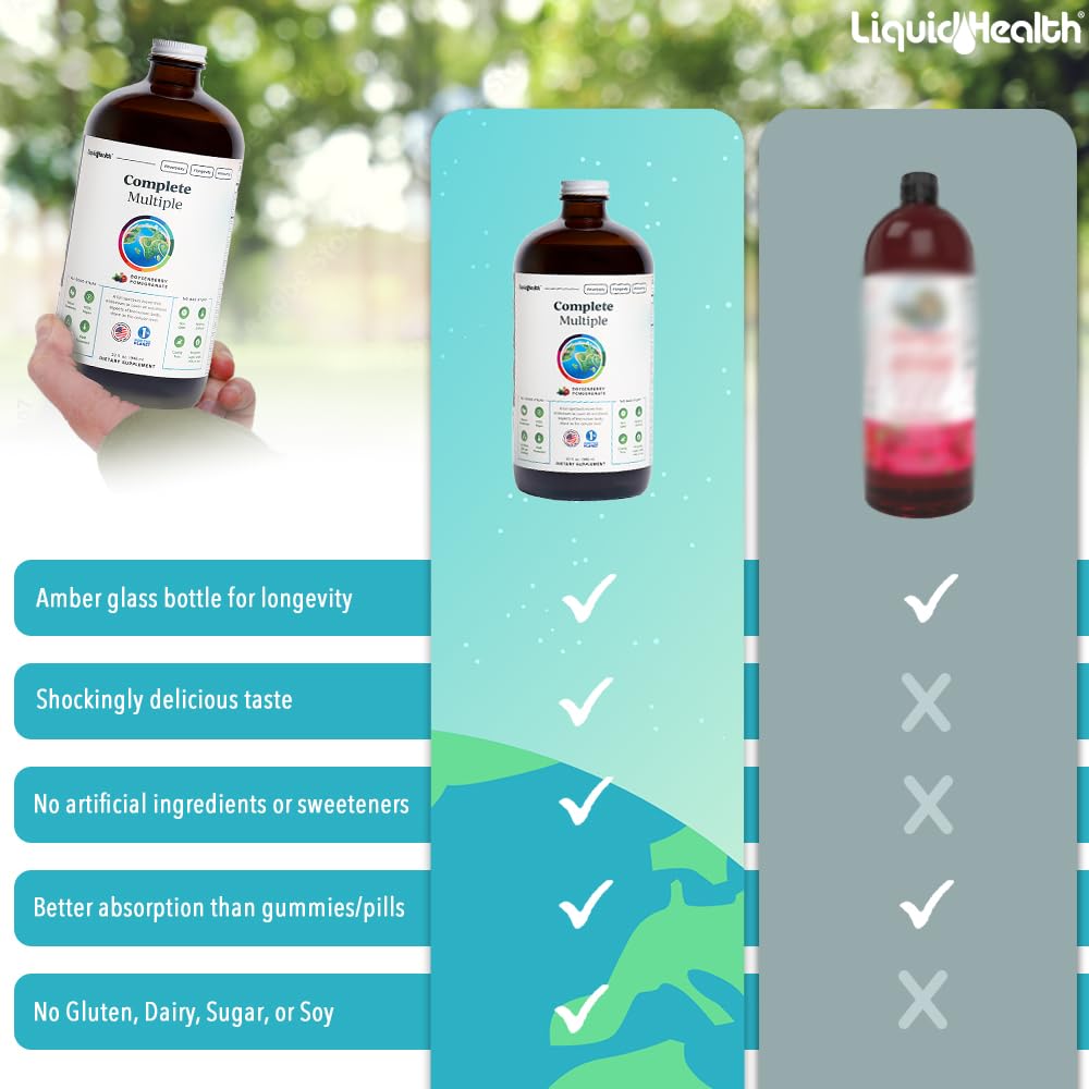 LIQUIDHEALTH Complete Multivitamin - 2 Pack | USA Made, Vegan, Non-GMO, Sugar-Free