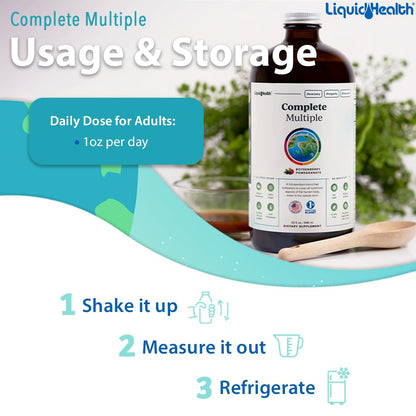 LIQUIDHEALTH Complete Multivitamin - 2 Pack | USA Made, Vegan, Non-GMO, Sugar-Free