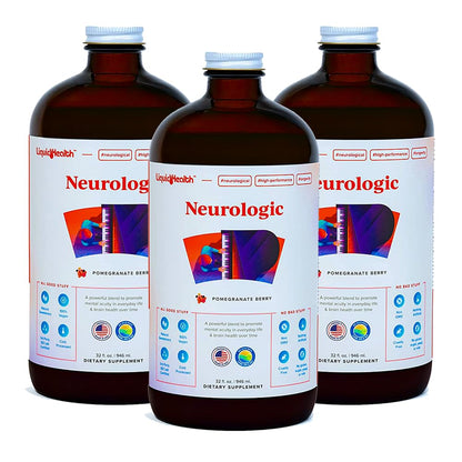 LIQUIDHEALTH Neurologic Focus – Brain Booster Nootropic (USA Made, 3 Pack)
