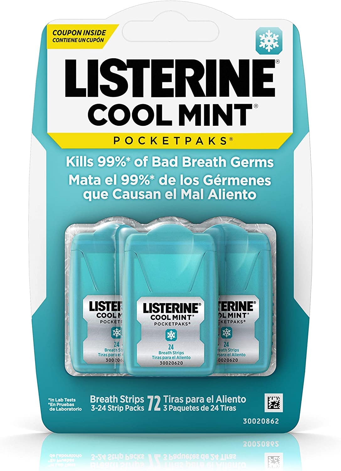 Listerine Cool Mint Pocketpaks Breath Strips – 288 Strips (12-24-Strip Pack)