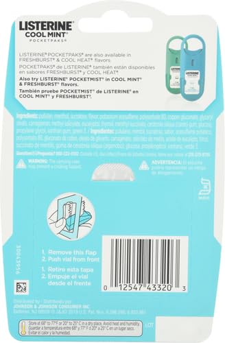 Listerine Pocketpaks Breath Strips – Cool Mint, 72 Count (Pack of 1)